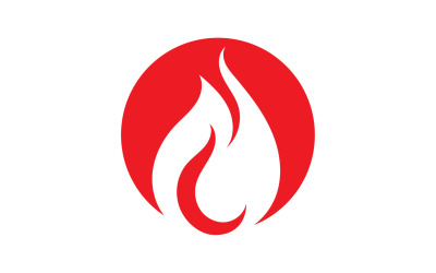 Llama fuego quemar caliente logo icono plantilla diseño v22