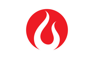 Llama fuego quemar caliente logo icono plantilla diseño v26