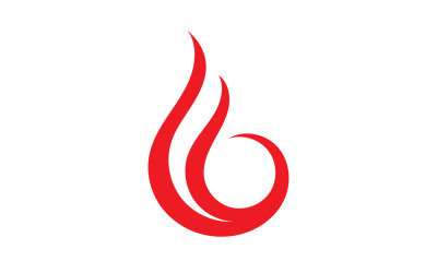 Llama fuego quemar caliente logo icono plantilla diseño v7