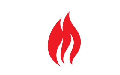 Llama fuego quemar caliente logo icono plantilla diseño v8
