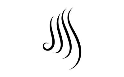 Saç stili dalga logo şablonu tasarım vektörü v2