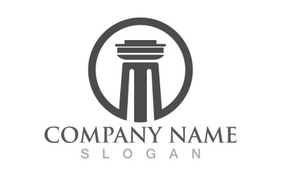 Säulenlogo und Symboldesign-Vektor v7