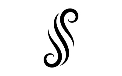 Schwarzes Haarwellen-Logo-Vorlagendesign v1