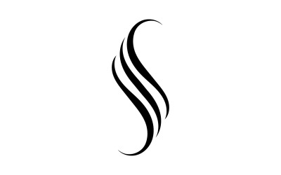 Siyah saç dalgası stili logo şablonu tasarımı v3