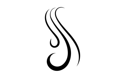 Siyah saç dalgası stili logo şablonu tasarımı v4