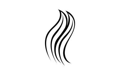 Siyah saç dalgası stili logo şablonu tasarımı v6