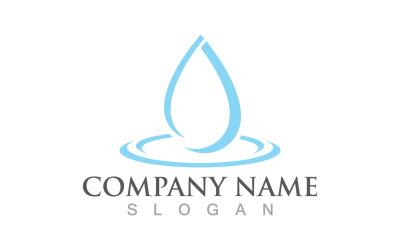 Waterdrop naturaleza aqua logo plantilla v1