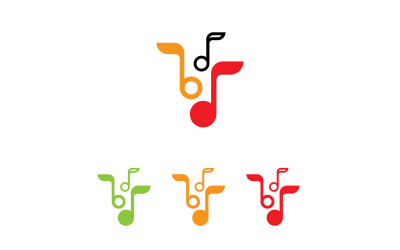 Diseño de plantilla de icono de logotipo de reproductor de notas musicales v10