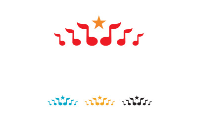 Diseño de plantilla de icono de logotipo de reproductor de notas musicales v15
