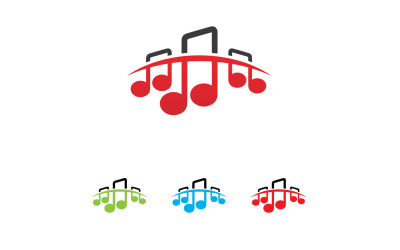 Diseño de plantilla de icono de logotipo de reproductor de notas musicales v18