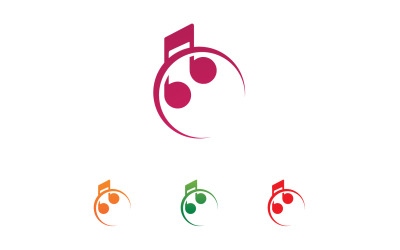 Diseño de plantilla de icono de logotipo de reproductor de notas musicales v20