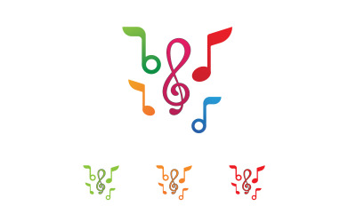 Diseño de plantilla de icono de logotipo de reproductor de notas musicales v9