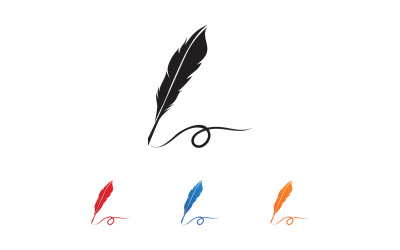 Kalem yazma işareti tüy kalem logosu v12