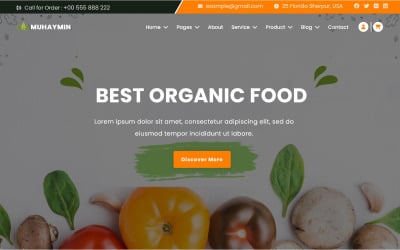 Muhaymin – HTML5-Website-Vorlage für Biobauernhof und -laden