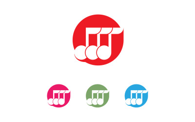 Music note player logo icon template design v12