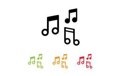 Müzik notası çalar logo simgesi şablon tasarımı v19