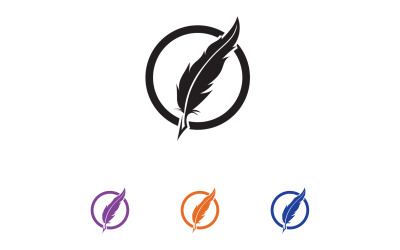 Pen write sign feather pen logo v7