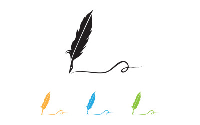 Penna scrivere segno piuma penna logo v1
