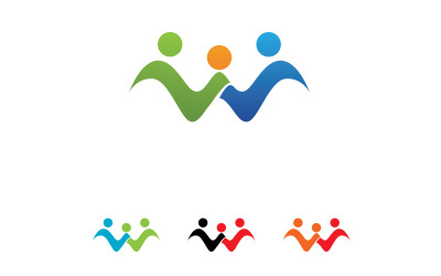 Topluluk takım grup birlik arkadaş başarı sağlık logosu v16