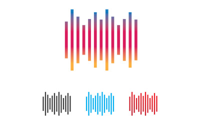 Equalizer bar music sound logo template design v1