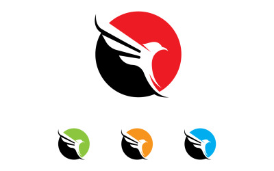 Flügelfalke-Adler-Vogel-Logo-Vektorvorlage v7