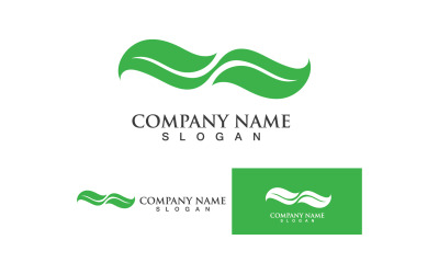 Green eco leaf nature tree design template logo v17