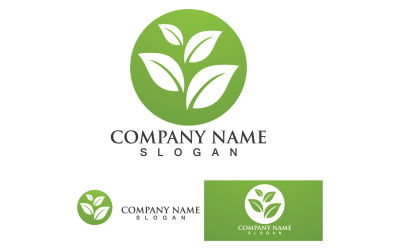 Grünes Öko-Blatt-Naturbaum-Design-Vorlagenlogo v10