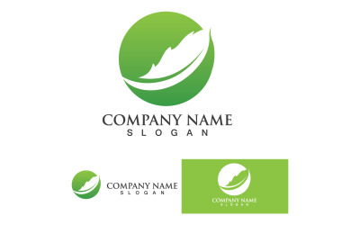Logotipo de plantilla de diseño de árbol de naturaleza de hoja ecológica verde v22