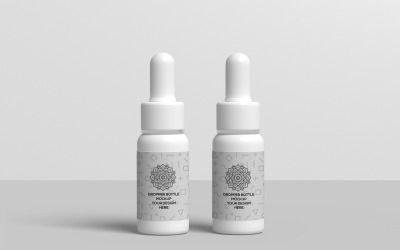 Mockup di flaconi contagocce in plastica