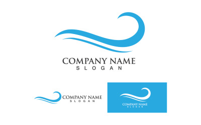 Plantilla de logotipo de diseño de playa de olas de agua v20