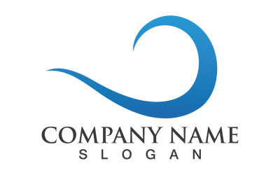 Plantilla de logotipo de diseño de playa de olas de agua v7