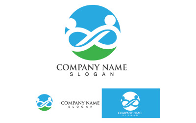 Plantilla de logotipo de trabajo en grupo de personas infinitas v10