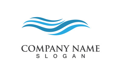Water wave beach design logo template v11
