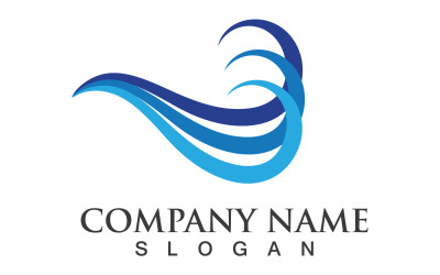 Water wave beach design logo template v12