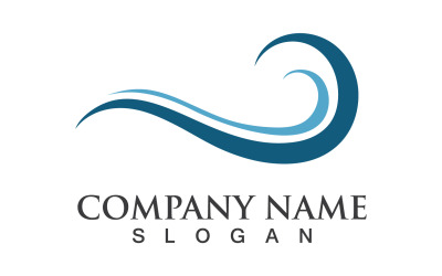 Water wave beach design logo template v13