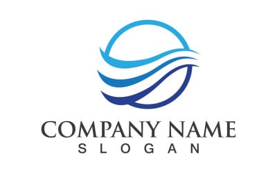 Water wave beach design logo template v14