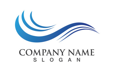 Water wave beach design logo template v3