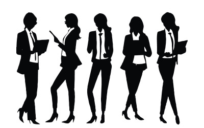 Businesswoman silhouette set vector