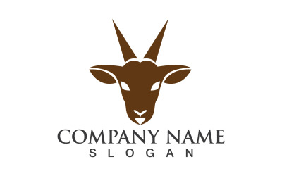 Cabra animal logo plantilla vector v4