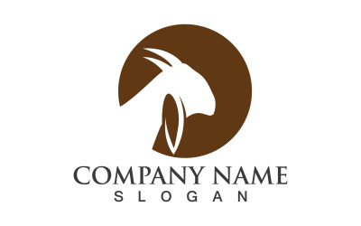 Cabra animal logo plantilla vector v5