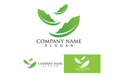 Green eco leaf nature tree design template logo v23