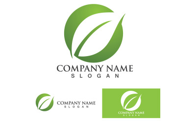 Green eco leaf nature tree design template logo v26