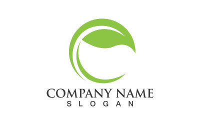 Green eco leaf nature tree design template logo v27