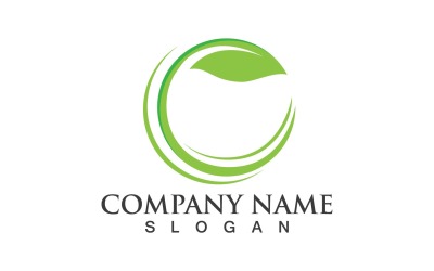 Green eco leaf nature tree design template logo v28