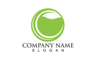 Green eco leaf nature tree design template logo v30