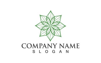 Green eco leaf nature tree design template logo v32