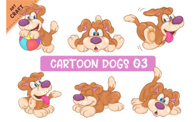 Insieme dei cani del fumetto 03. Clipart.