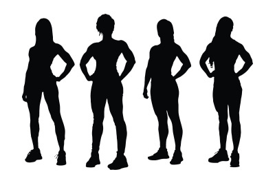 Kvinna bodybuilder och gymnast bunt
