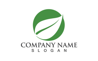 Logotipo de plantilla de diseño de árbol de naturaleza de hoja ecológica verde v33