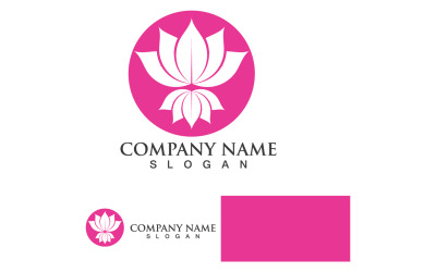Lotus çiçeği güzellik logo şablonu tasarımı v1